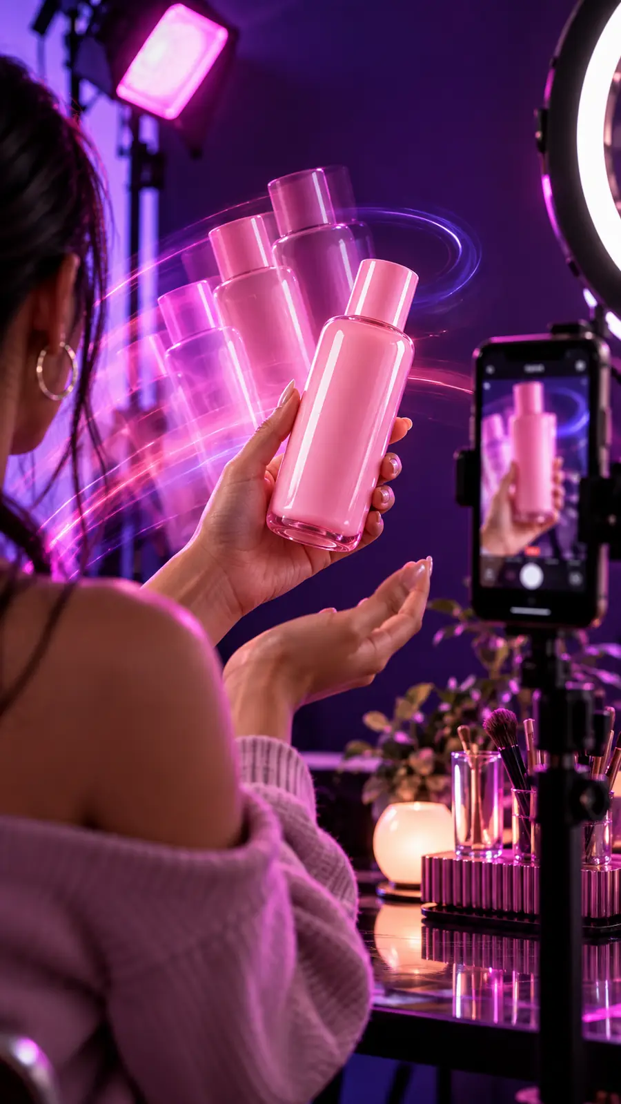 Creator-style product video featuring a pink bottle